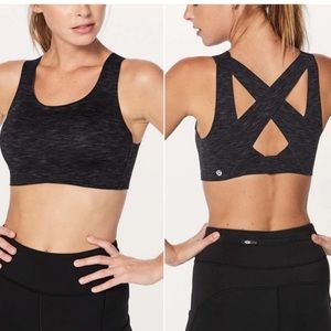 Lululemon Enlite Bra Static Rain Dark Cast Black / Black sports bra